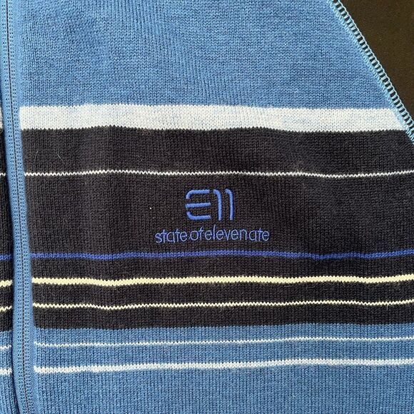 State Of Elevenate E11 Men’s Full Zip 100% Merino Wool Sweater Jacket Size L - Picture 9 of 16